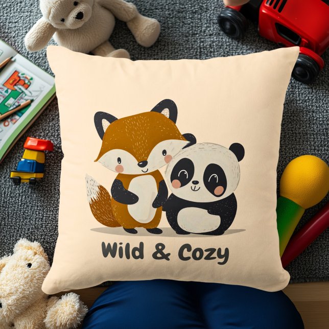 Fox & Panda Süße Tier Friends Deco Kids Room Kissen (Von Creator hochgeladen)