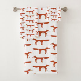 Fox Pattern Badhandtuch Set