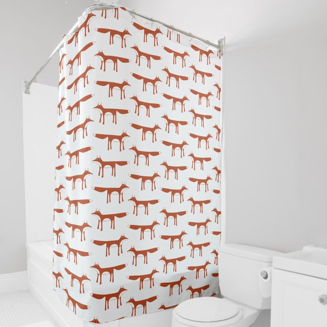 Fox Pattern Duschvorhang (Red fox pattern shower curtain)
