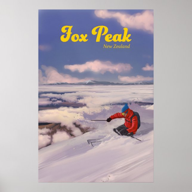 Fox Peak Neuseeland Skigebiet Poster (Vorne)
