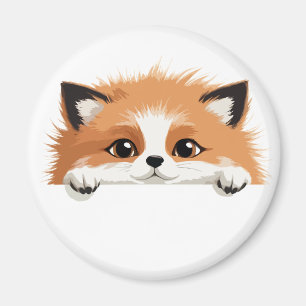 Fox Peeking Niedlich Adorable Funny Animal Cartoon Magnet
