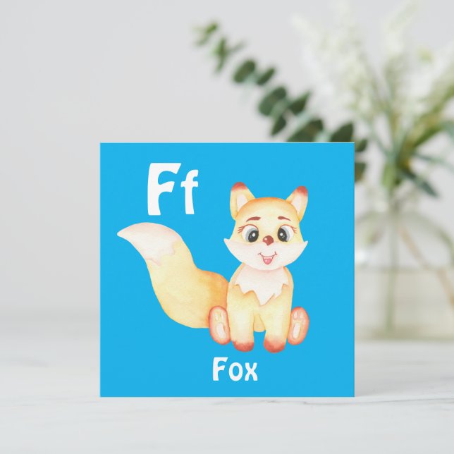 Fox personalisieren ABC: Buchstabe F - Ihren Namen (Stehend Vorderseite)