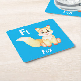 Fox personalisieren ABC: Buchstabe F - Ihren Namen Rechteckiger Pappuntersetzer
