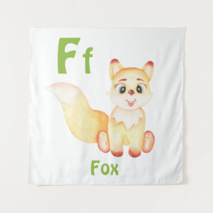 Fox personalisieren ABC: Buchstabe F - Ihren Namen Wandteppich