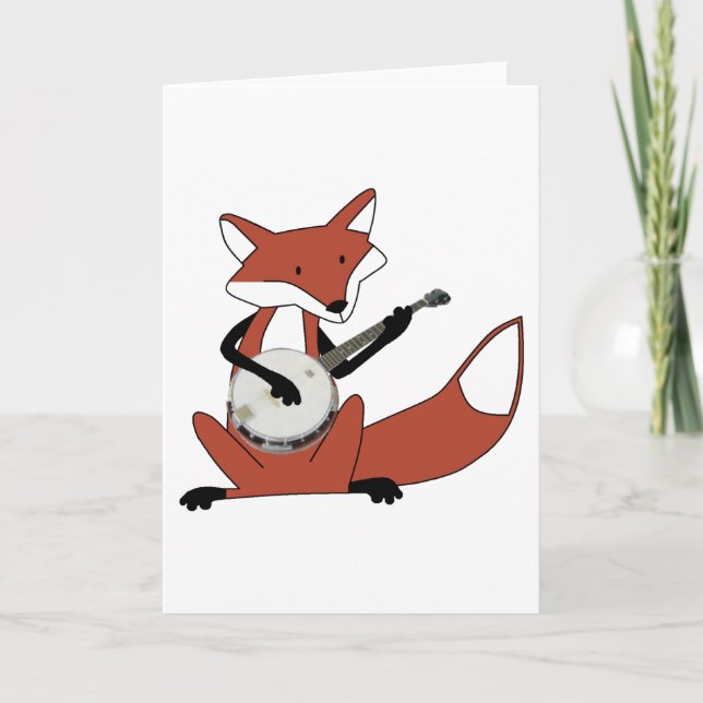 Fox Playing Banjo Karte (Vorderseite)