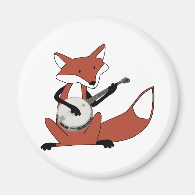 Fox Playing Banjo Magnet (Vorne)
