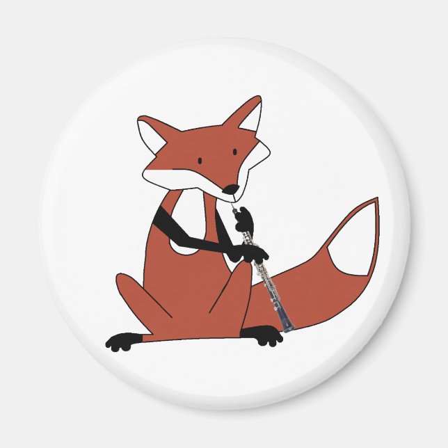 Fox Playing Oboe Magnet (Vorne)