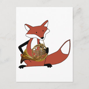 Fox Playing the French Horn Postkarte