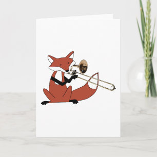 Fox Playing the Trombone Karte