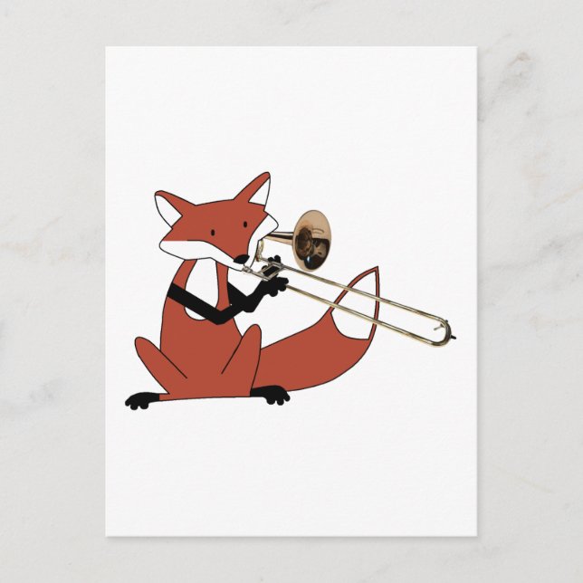 Fox Playing the Trombone Postkarte (Vorderseite)