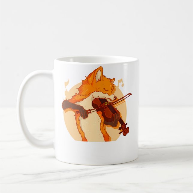 Fox Playing Violin Violinist Music Lover Kaffeetasse (Links)