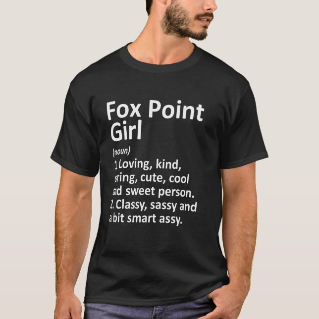 Fox Point Girl Wi Wisconsin Funny City Zuhause Roo T-Shirt (Vorderseite)