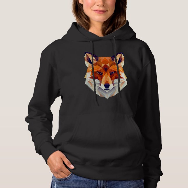 Fox Polygon Wild Animal  Wildlife Zookeeper Geomet Hoodie (Vorderseite)