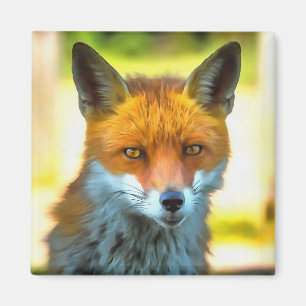 Fox Portrait Realistische Wildnis Kunst, Dichtung Magnet