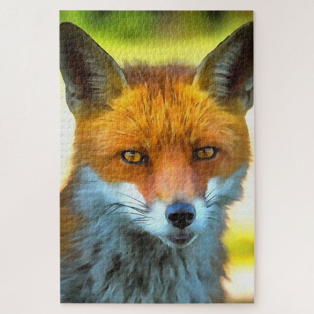 Fox Portrait Realistische Wildnis Kunst, Dichtung  Puzzle (Vertikal)