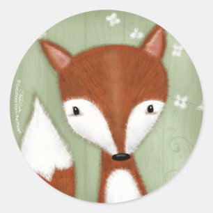 Fox Portrait Runder Aufkleber