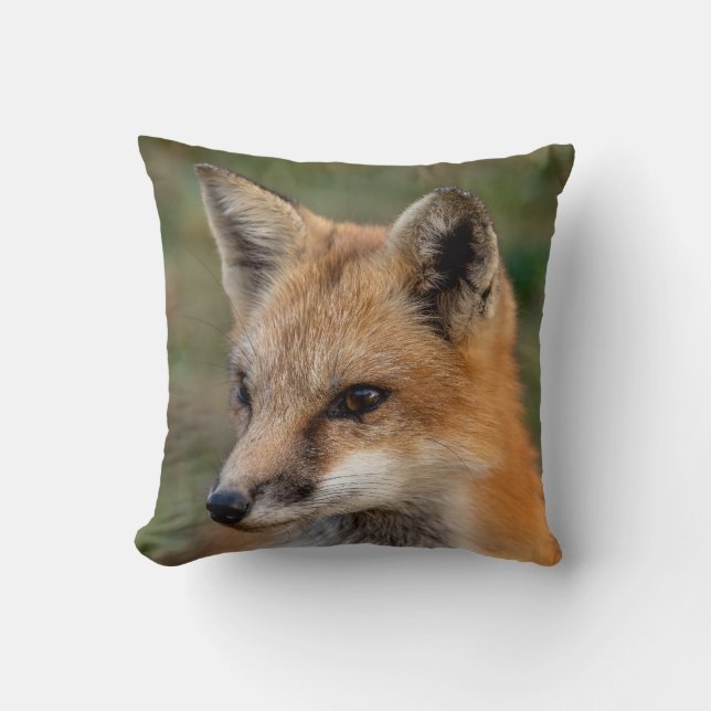 Fox Portrait Throw Kissen (Vorderseite)
