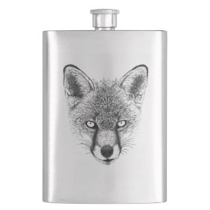 Fox-Porträt-Tier-Illustrations-angesagte Flasche Flachmann