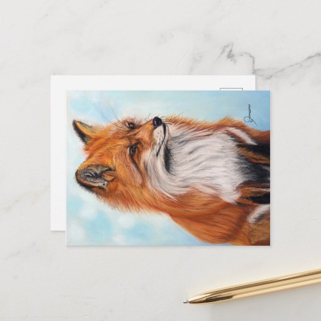 Fox Postcard Print  Postkarte (Vorderseite/Rückseite Beispiel)