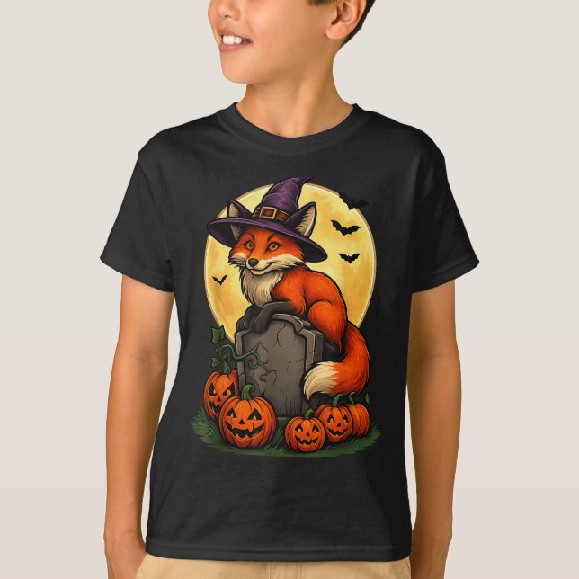 Fox Pumpkin Halloween Tees For Men Women Girls Cos (Vorderseite)