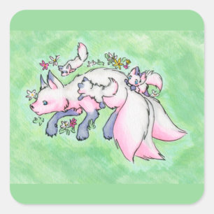 Fox Quadratischer Aufkleber