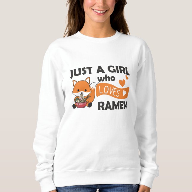 Fox Ramen Süßtiere essen Pasta Sweatshirt (Vorderseite)