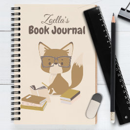 Fox Reading Journal Book Review Personalisiert Notizbuch