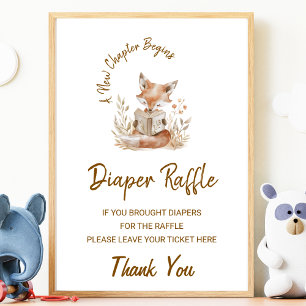 Fox Reading New Chapter fängt das Diaper Raffle Si Poster