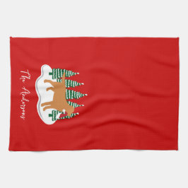 Fox Red Labrador Christmas Evergreen Trees Geschirrtuch