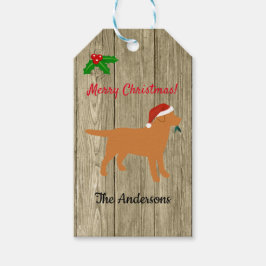 Fox Red Labrador Christmas Evergreen Weihnachtsman Geschenkanhänger