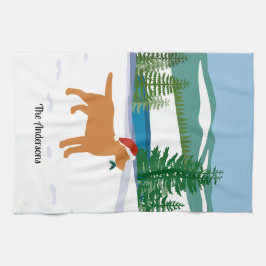 Fox Red Labrador Christmas Evergreen Weihnachtsman Geschirrtuch