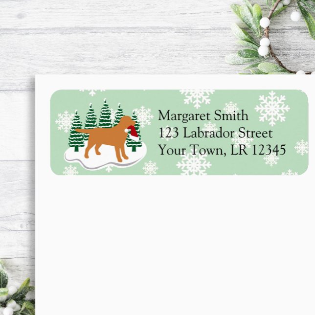 Fox Red Labrador Evergreen Rücksendeadresse (Fox Red Labrador Evergreen Silhouette Design Return Address Label for Labrador Owners.)