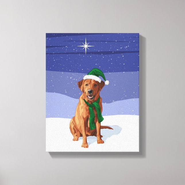 Fox Red Labrador Retriever Christmas Dog Leinwanddruck (Vorderseite)
