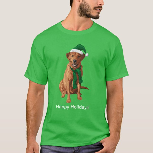 Fox Red Labrador Retriever Christmas Dog T-Shirt (Vorderseite)