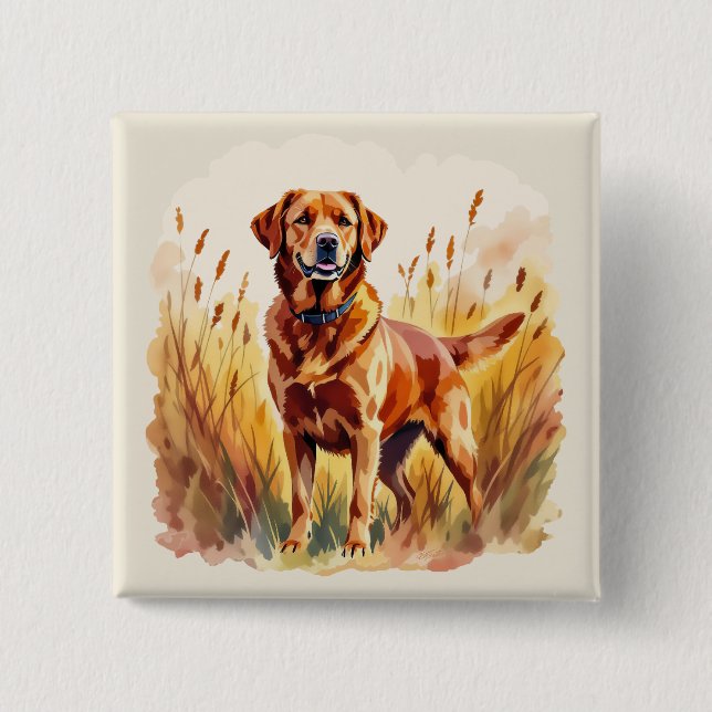 Fox Red Labrador Retriever Dog Button (Vorderseite)