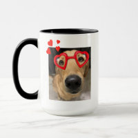 Fox Red Labrador Retriever mit Red Heart Brillen