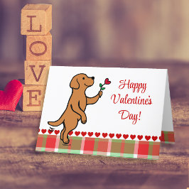 Fox Red Labrador Tiny Heart Blume Valentine Feiertagskarte