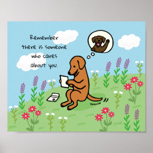 Fox Red Labrador und Letter Someone Cares Poster