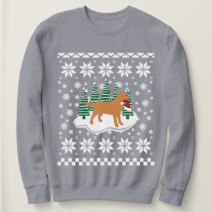 Fox Red Labrador Weihnachten Evergreen Snowflakes Sweatshirt