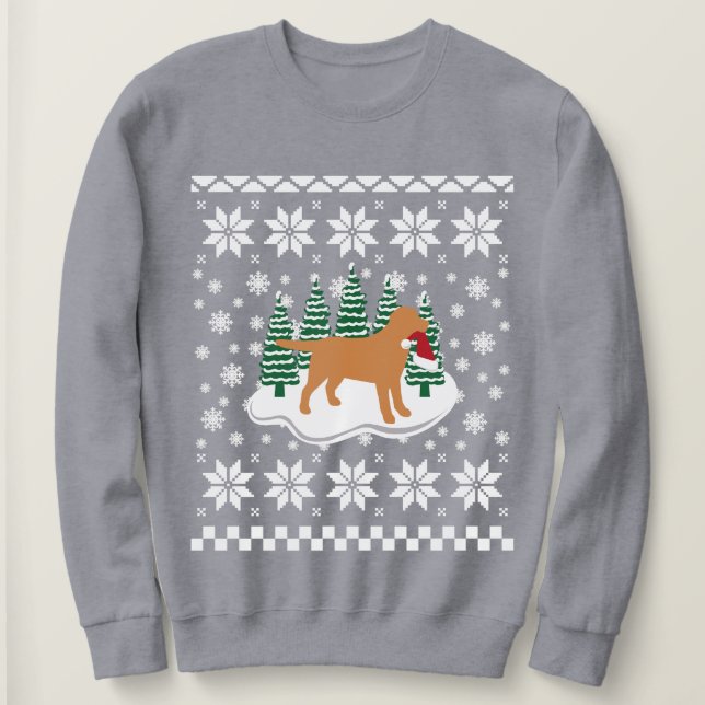 Fox Red Labrador Weihnachten Evergreen Snowflakes Sweatshirt (Design vorne)