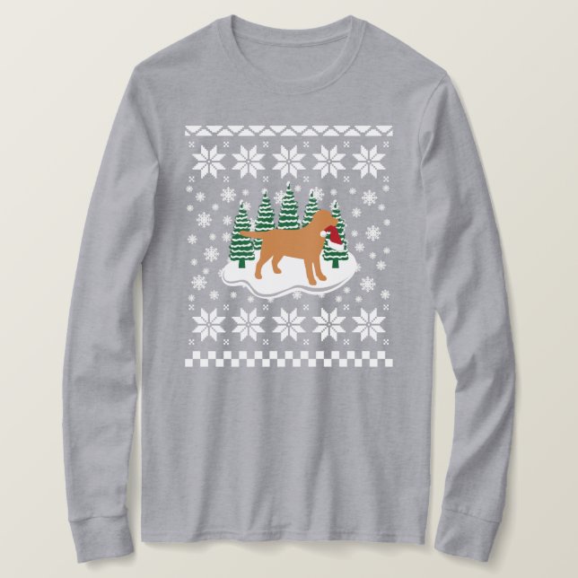 Fox Red Labrador Weihnachten Evergreen Snowflakes Sweatshirt (Design vorne)