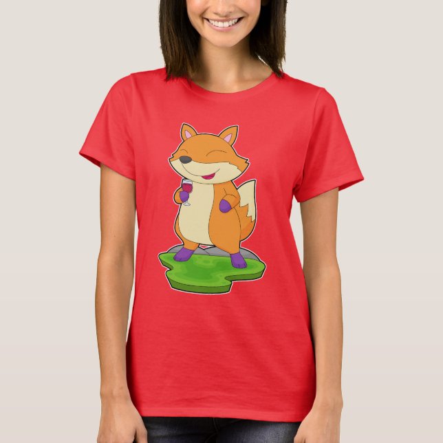 Fox Red wine T-Shirt (Vorderseite)