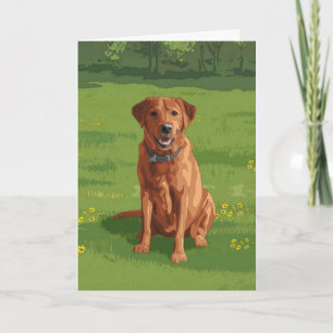 Fox Red Yellow Labrador Retriever Dog Karte