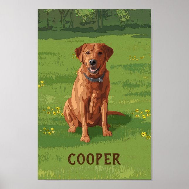 Fox Red Yellow Labrador Retriever Dog Poster (Vorne)