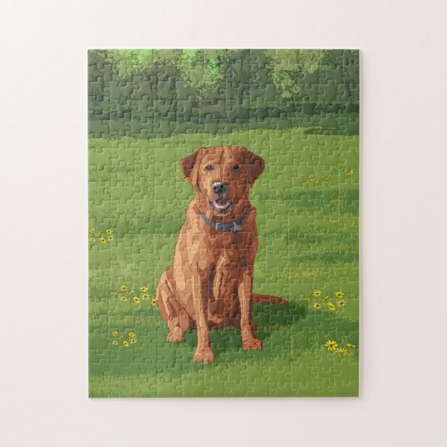 Fox Red Yellow Labrador Retriever Dog Puzzle (Vertikal)