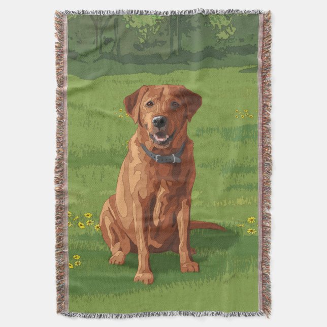 Fox Red Yellow Labrador Retriever Hund Decke (Vorderseite Vertikal)