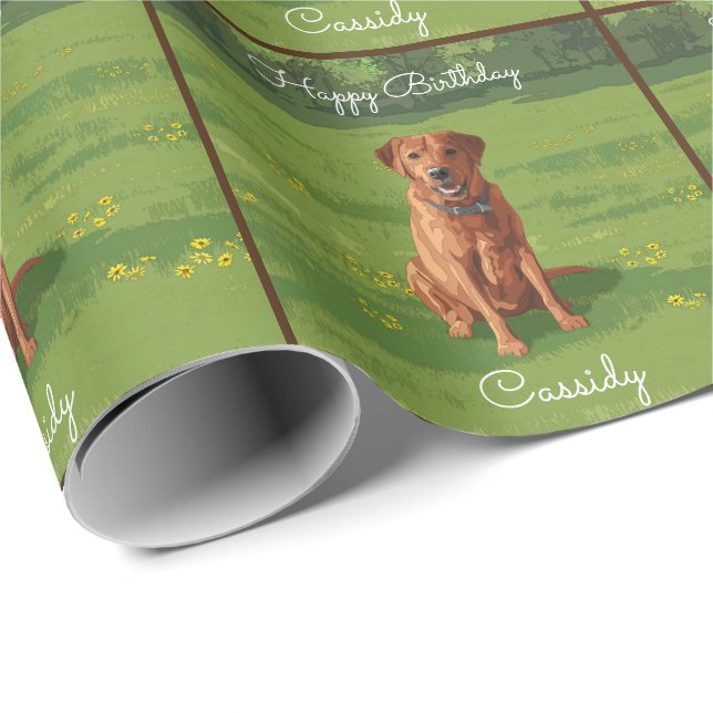 Fox Red Yellow Labrador Retriever Hund Geschenkpapier (Rolleneckpunkt)