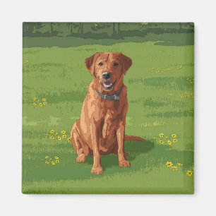 Fox Red Yellow Labrador Retriever Hund Magnet