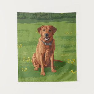 Fox Red Yellow Labrador Retriever Hund Wandteppich
