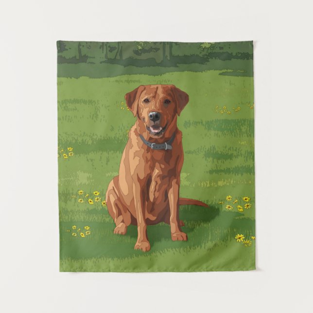 Fox Red Yellow Labrador Retriever Hund Wandteppich (Vorderseite)